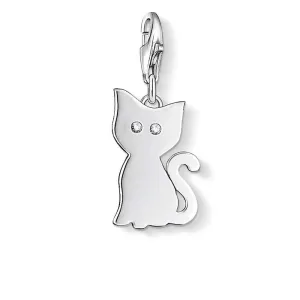 Sterling Silver Thomas Sabo Charm Club Kitty Zirconia