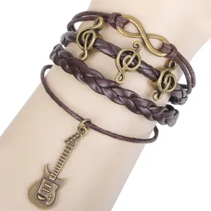 Sunshine vintage music note guitar infinity bracelets bangles fashion for women