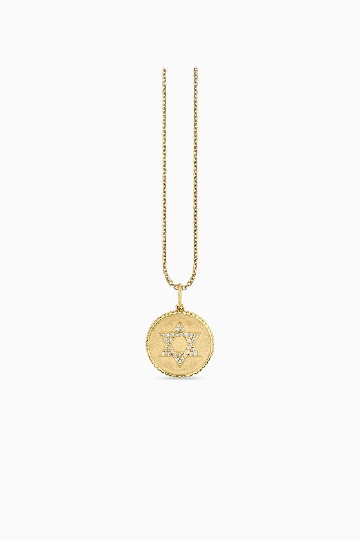 Sydney Evan Gold & Diamond Star of David Coin - Yellow Gold