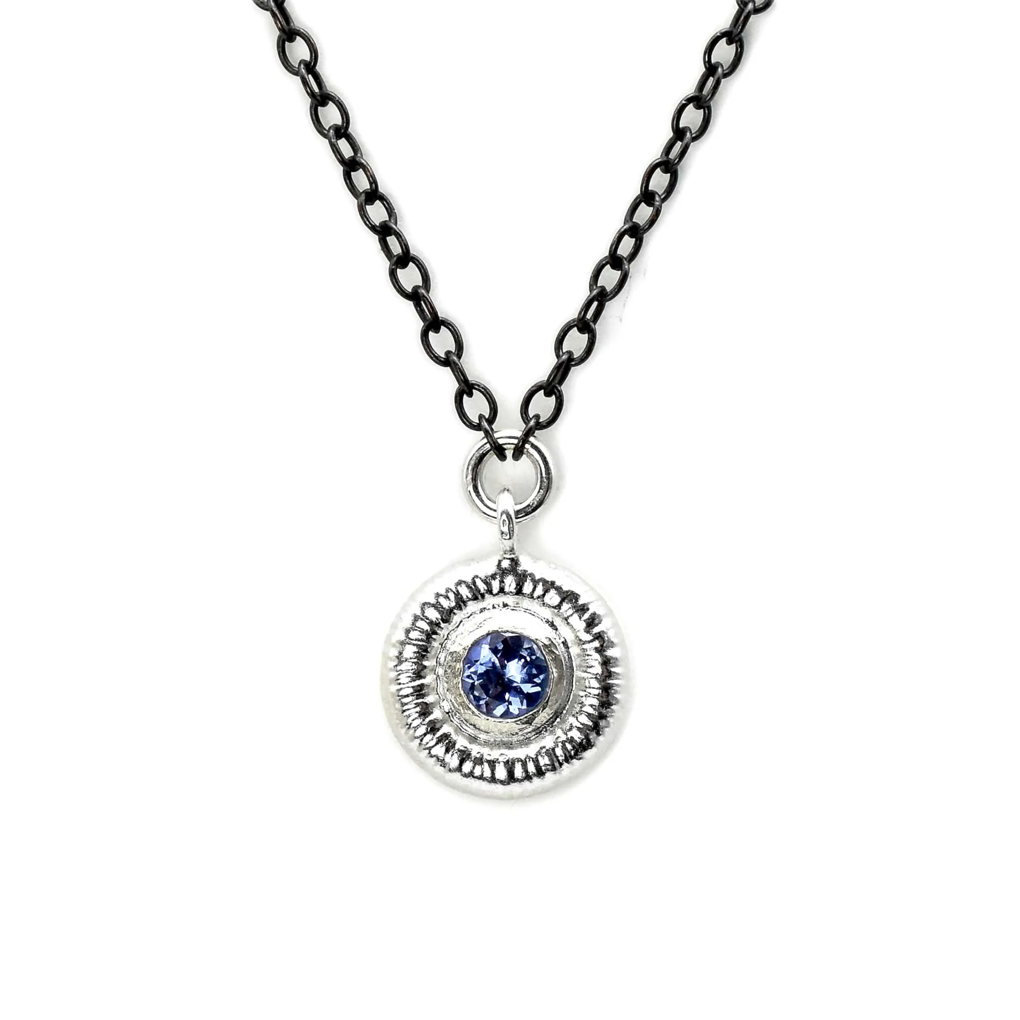 Tanzanite Button Necklace