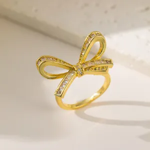 Trendy Bow Tie Gold Ring JLTR0449