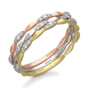 Tri- Tone Gold Diamond Eternal Ring