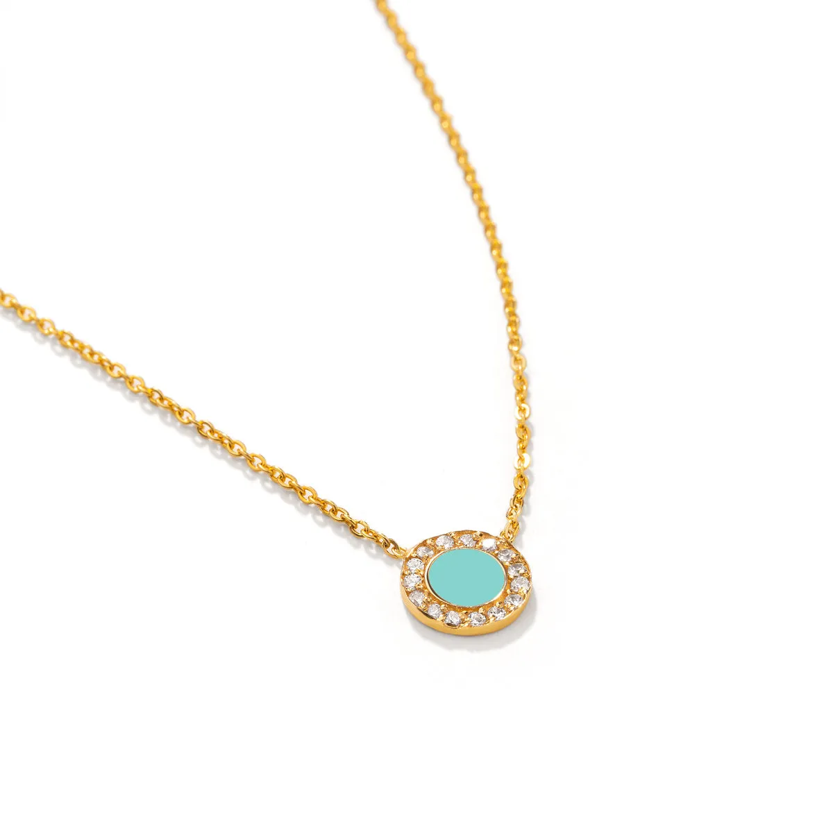 Turquoise Glare Enamel Necklace