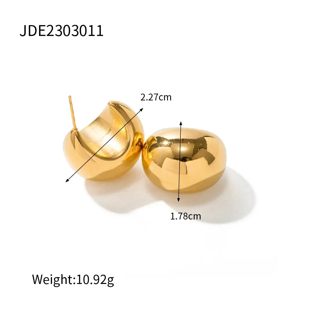 VAIGE Chic Waterproof Gold Stainless Steel Teardrop Hollow Stud Earrings - Trendy Fashion Jewelry Gift