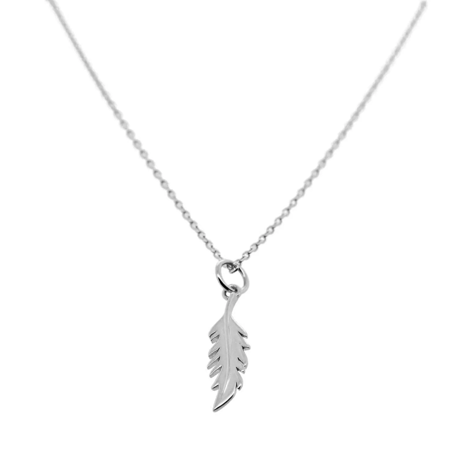 Vertical Flamingo Feather Necklace by Lindsey Gurk