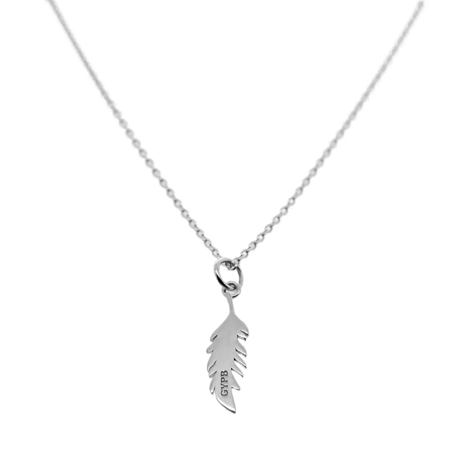 Vertical Flamingo Feather Necklace by Lindsey Gurk