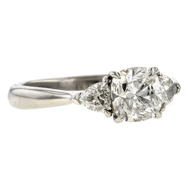 Vintage Engagement Ring, Cushion Cut 1.12ct.