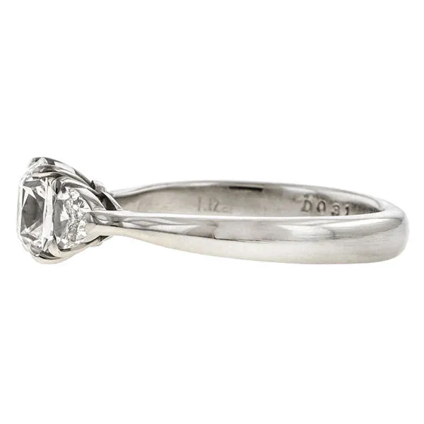 Vintage Engagement Ring, Cushion Cut 1.12ct.