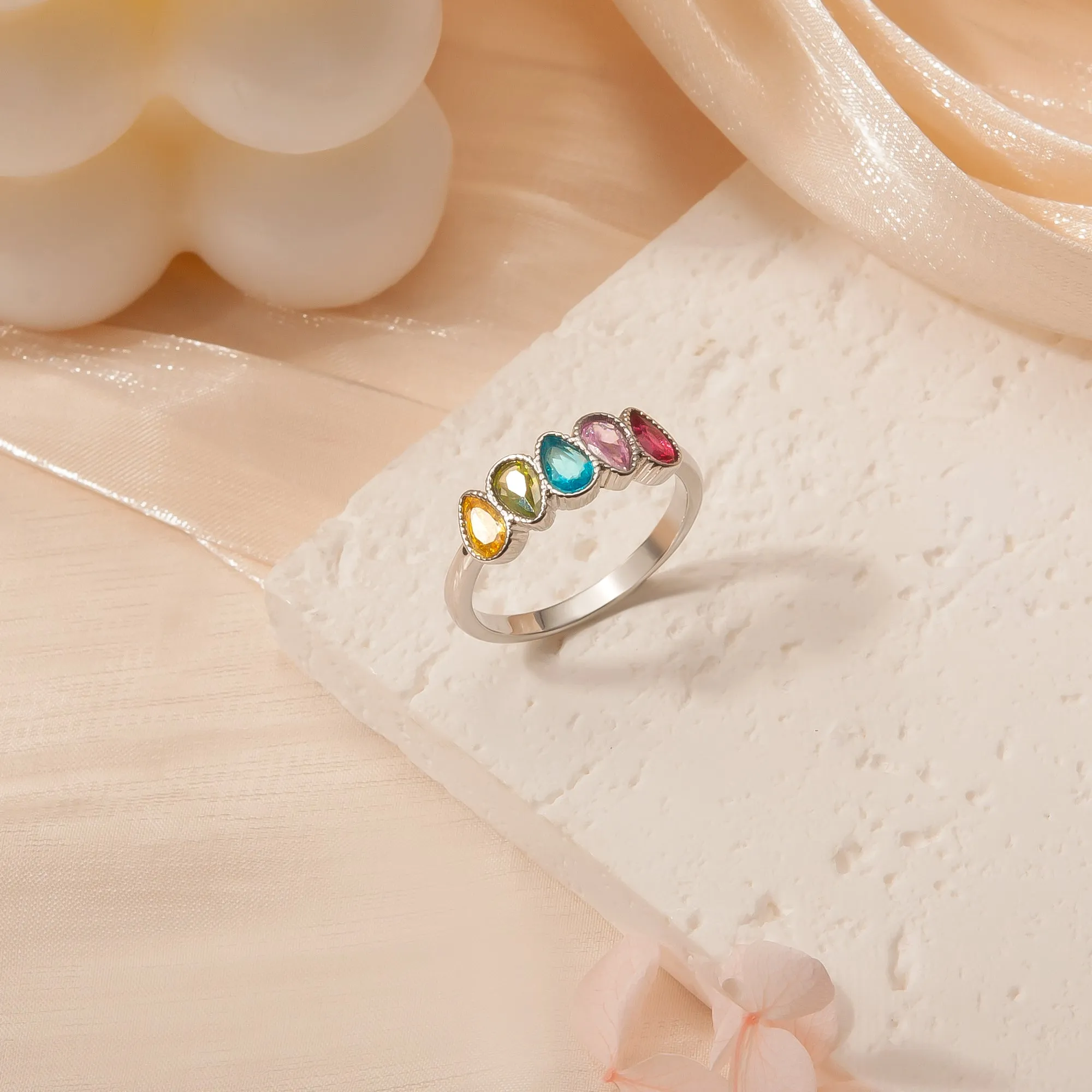 Waterdrop Birthstone Ring