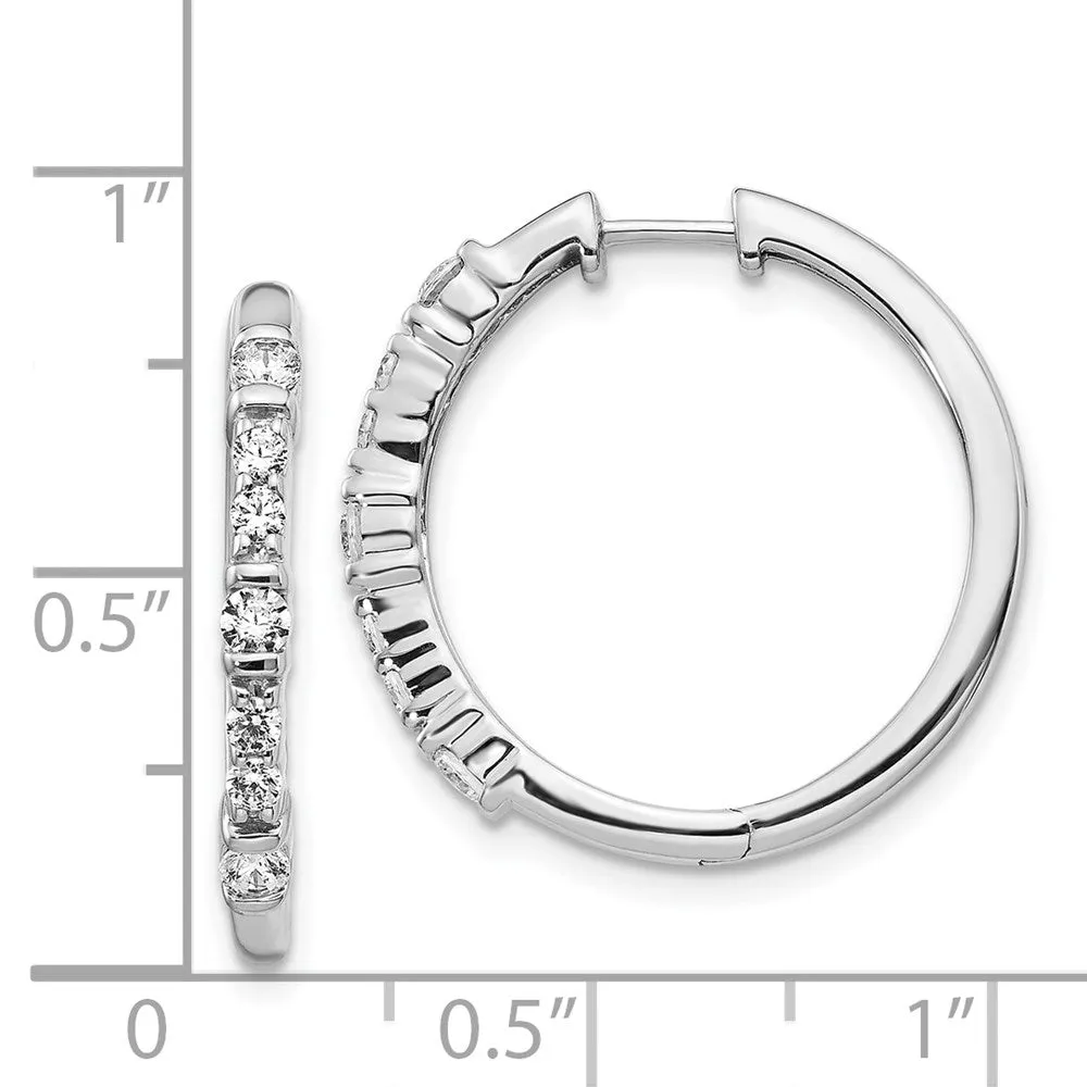 White Gold Diamond Hinged Hoop Earrings - Model EM4260-050-WA