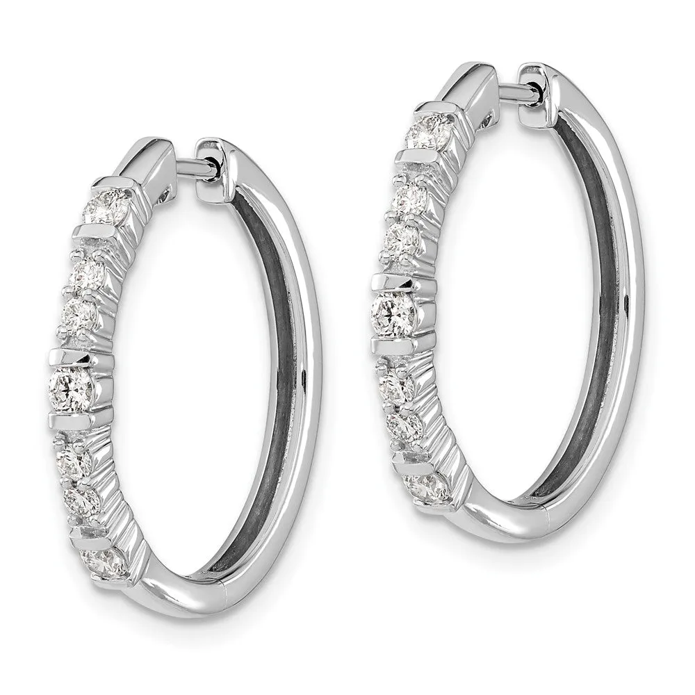 White Gold Diamond Hinged Hoop Earrings - Model EM4260-050-WA