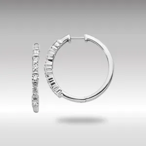 White Gold Diamond Hinged Hoop Earrings - Model EM4260-050-WA