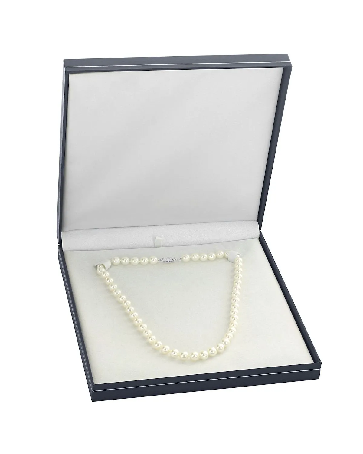 White Japanese Akoya Pearl Necklace, 8.5-9.0mm - AA  Quality