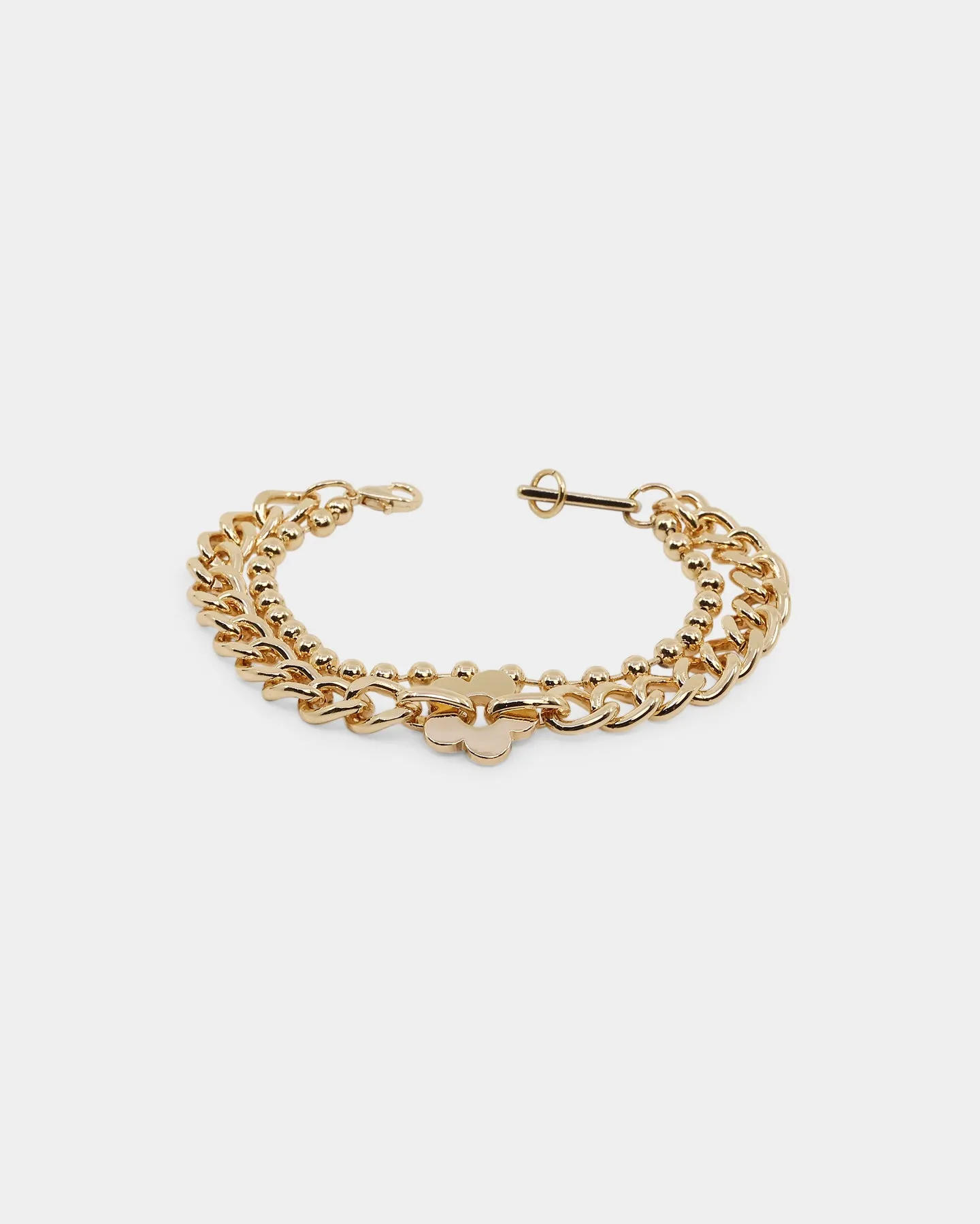 Wild For The Weekend Flower Bracelet Gold