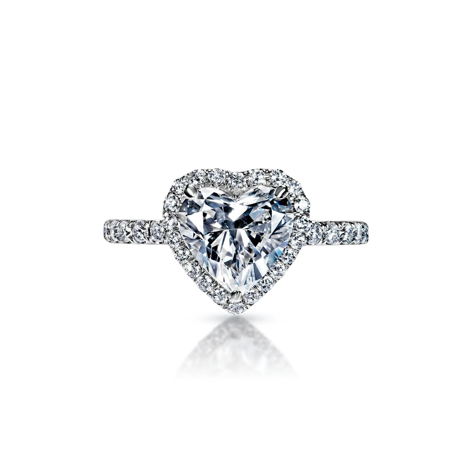 Yaretzi 3 Carat F SI2 Heart Shape Diamond Engagement Ring in Platinum. GIA Certified. By Mike Nekta